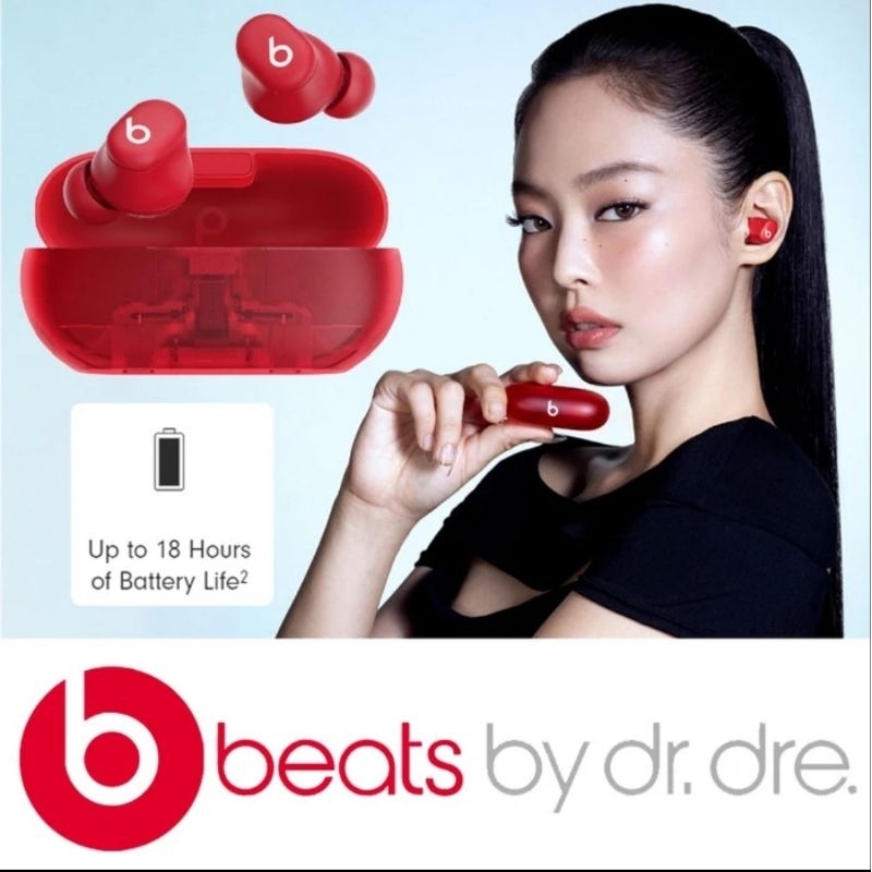 Apple Beats Solo Buds TWS Wireless Bluetooth Earbuds feat Jennie BLACKPINK - Tranparent Red
