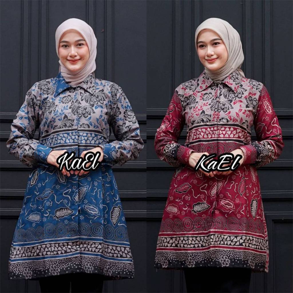 M L XL XXL JUMBO Tunik Batik Tenun Troso Tunik Batik songket modern murah grosir atasan tenun