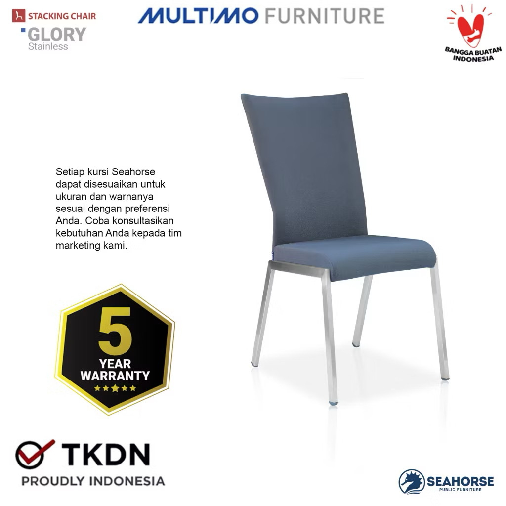 Kursi Susun Hotel Chair Kursi Gereja Stainless Chair Kursi Resto Banquet Chair - Seahorse GLORY Stai