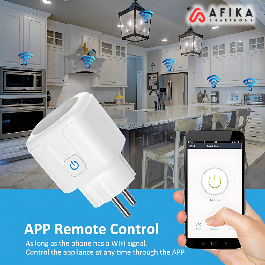 Steker Tuya Smart Plug WiFi EU Plug 16A Monitoring Function