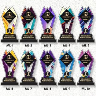 Piala Mobile Legend Trophy Mobile Legend Kejuaraan Mobile Legend Bahan Akrilik Free Design Custom