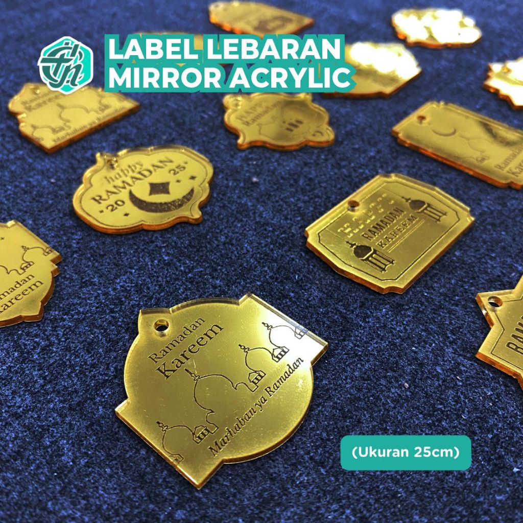 

Label lebaran mirror acrylic (25cm2) | Hang Tag Ramadan Akrilik Mirror Idul Fitri Label Hiasan Hampers premium