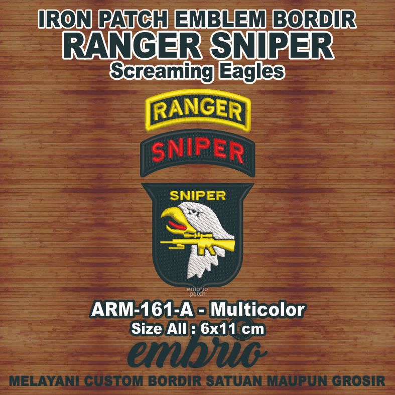 ARM-161-A Patch SNIPER SCREAMING EAGLES Division Ranger Burung Pemburu - Default Multicolor - ALL 6x
