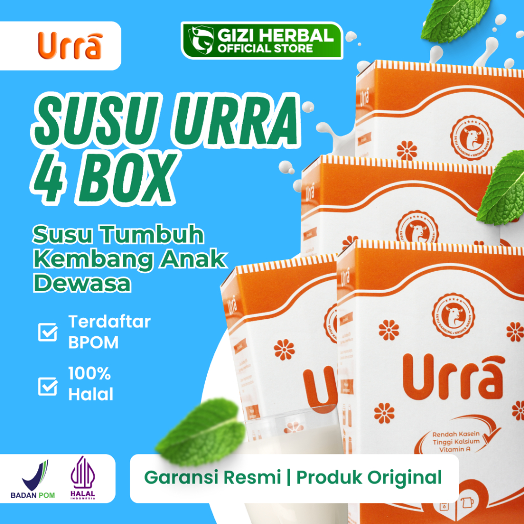 

Susu Urra 4 Box Susu Kambing Saanen Eropa Premium 100% Original