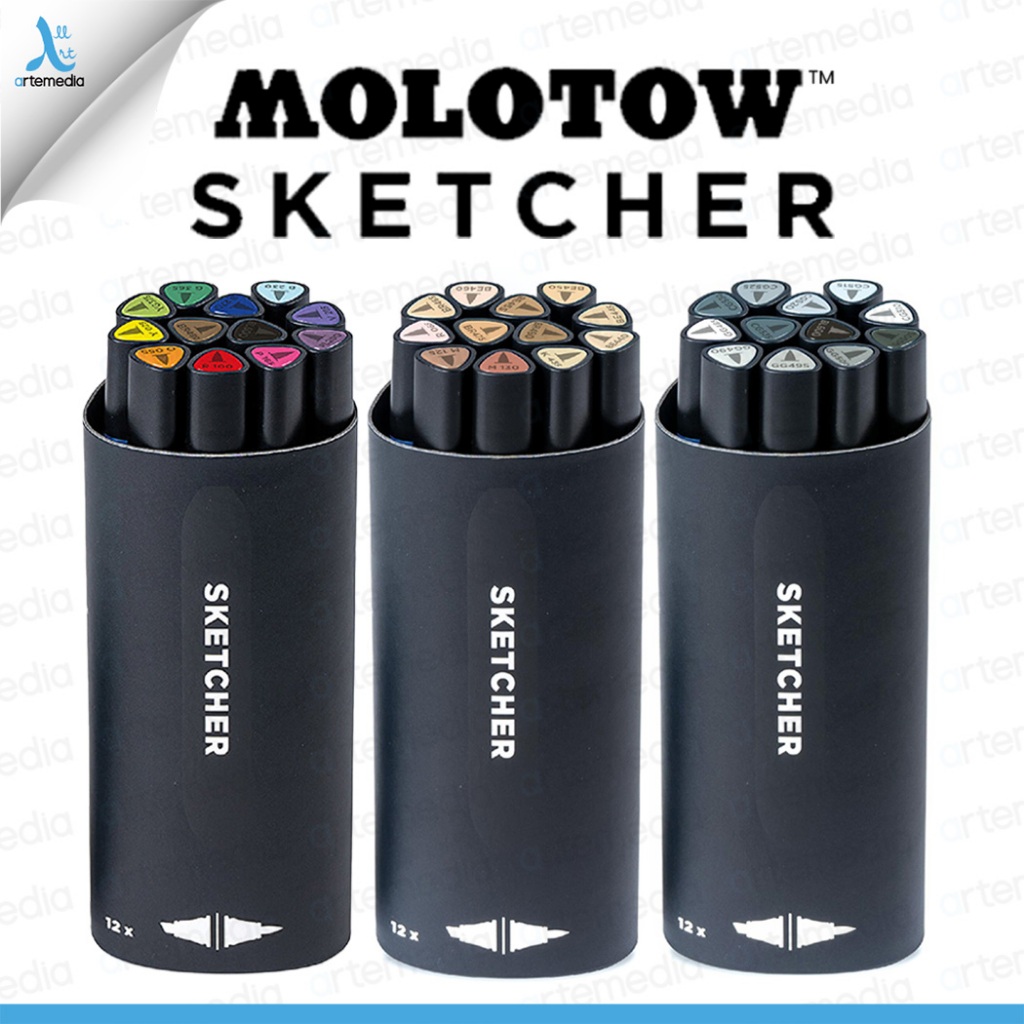 

Molotow Sketcher Twin Marker Waterbase Set Graphic Brush Pen