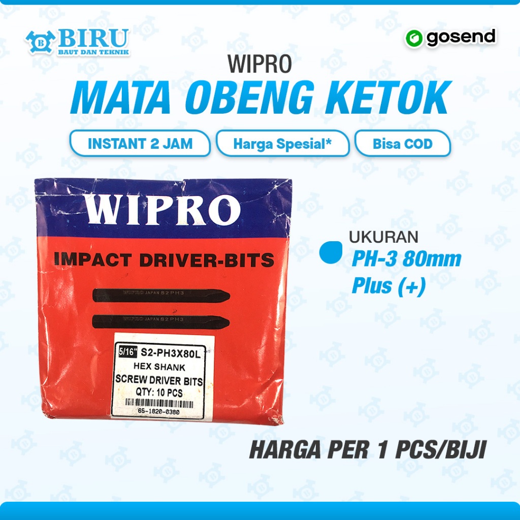 Mata Obeng Ketok PH 3 x 80 (+) Plus WIPRO
