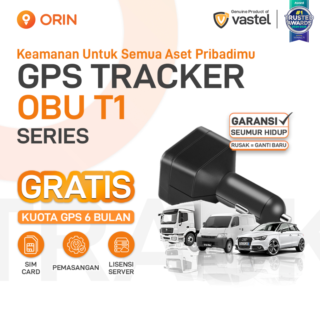 ORIN OBU T1 - GPS Tracker Mobil Alat Pelacak Lokasi Tanpa Kabel Tersembunyi