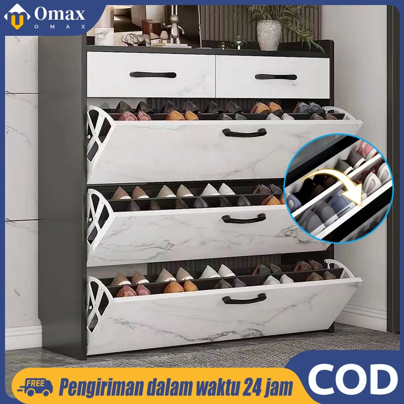 Omax Lemari Sepatu Ganda / Multifungsi Instalasi Mudah Lemari Sepatu Dengan Laci / Lemari Sepatu Min