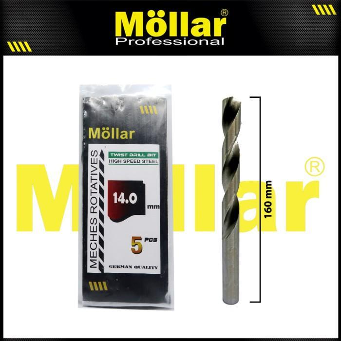 MOLLAR HSS 14 mm Mata Bor Besi Aluminium Kayu Mata Bor 14mm - Satuan