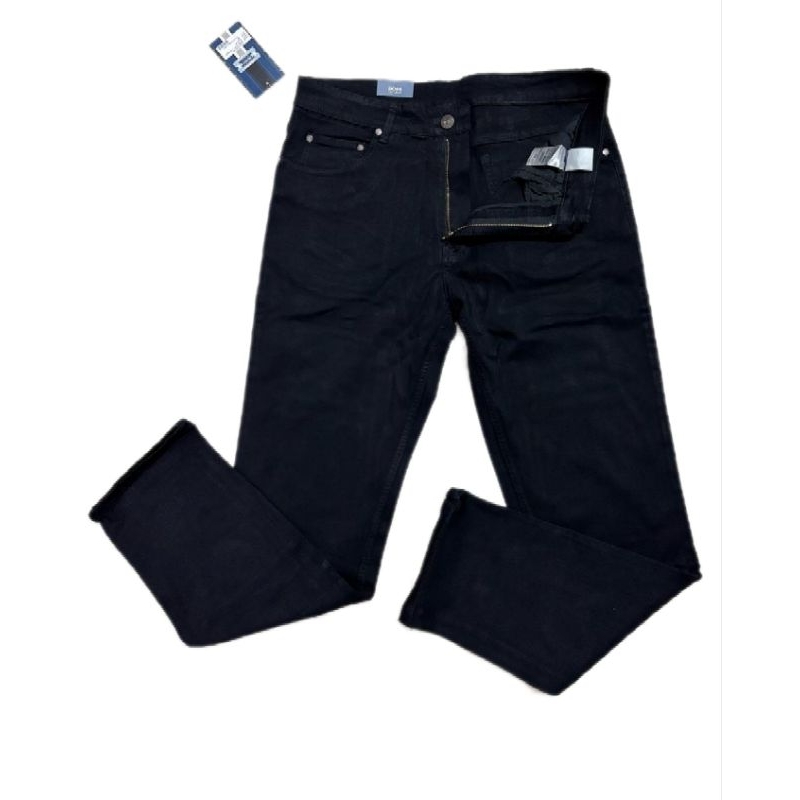 Celana Jeans Pria Hitam Reguler Soft Stretch - Goviboss Original