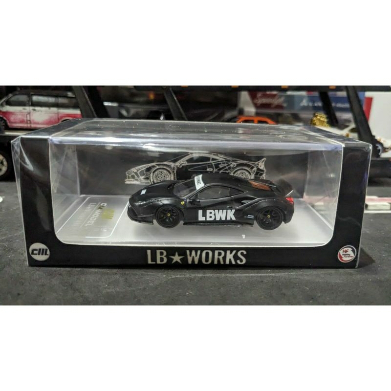 Diecast CM Model LBWK Ferrari 488 Black Segel