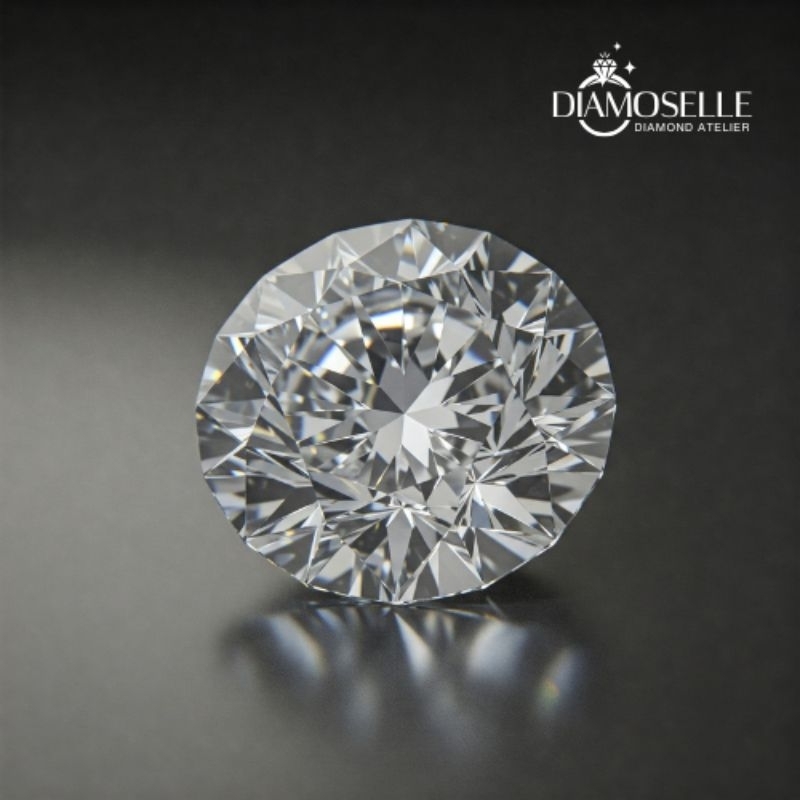 Diamoselle - Lab Grown Berlian Round Color D - Cutting Excellent, Polish Excellent, Symmetry Excelle