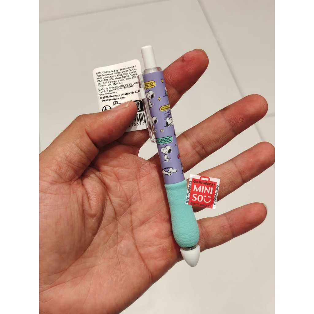 

MINISO Stress Relief Sleeve Gel Pen SNOOPY Colorful Vintage Collection (0.5mm, Black) 1pc