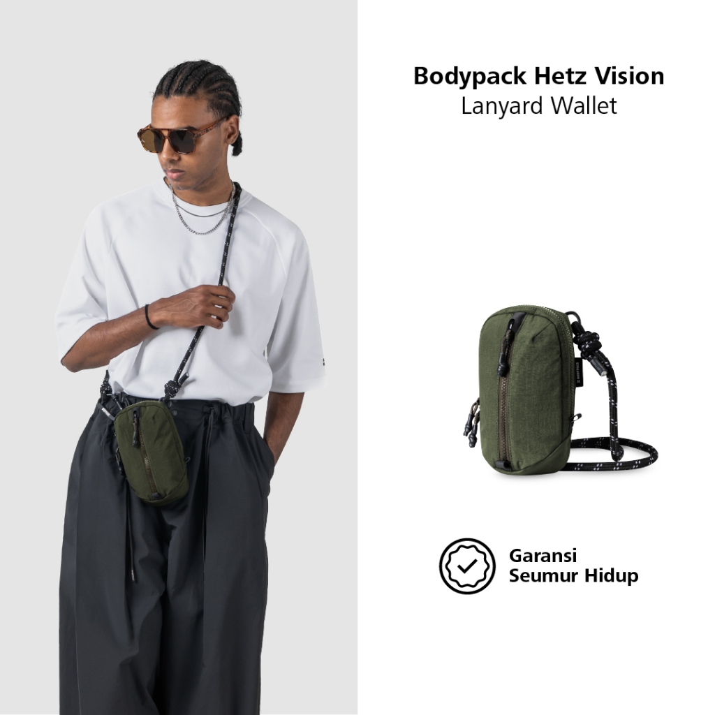 Bodypack Hetz Vision Travel Pouch Olive Tas Selempang Kecil Dompet Hp Praktis