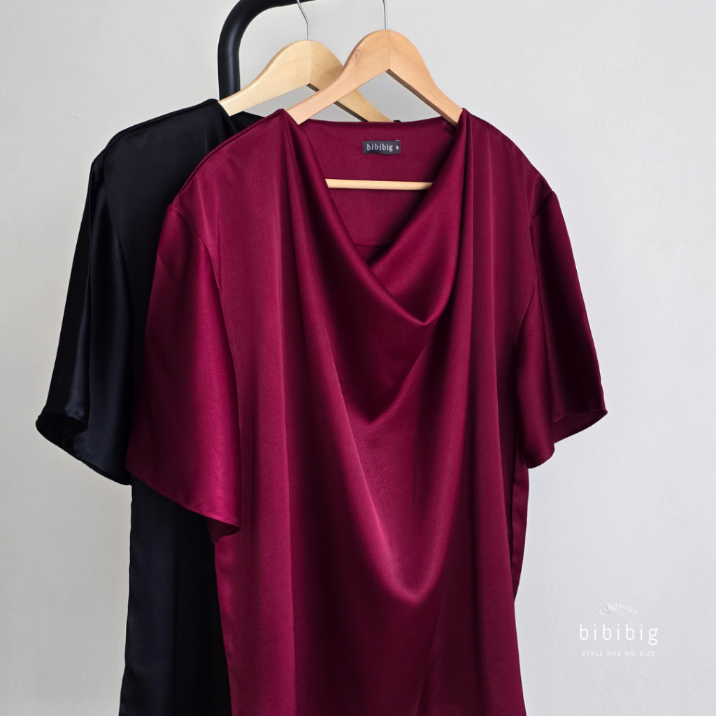 BIBIBIG - SHEA - Atasan Blouse Wanita Satin Premium | Big Size / Plus Jumbo