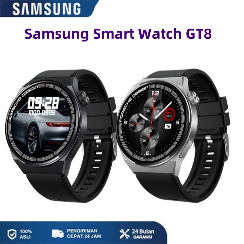 Samsung  Smart Watch GT8 Porsche GPS NFC IP68 Monitor Tahan Air Monitor Detak Jantung Monitor Debu T