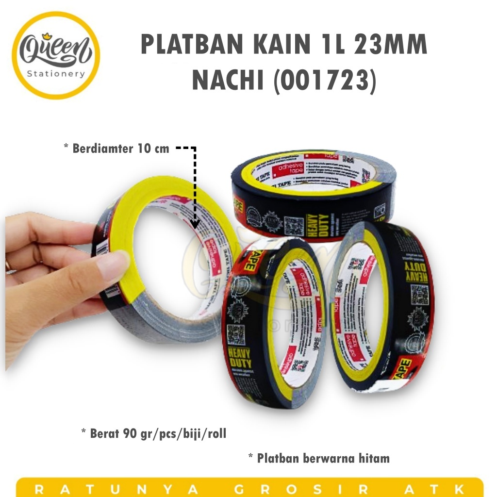 

1 ROLL PLATBAN KAIN 1L 23MM NACHI / LAKBAN JILID / PLATBAN ISOLASI HITAM (001723)