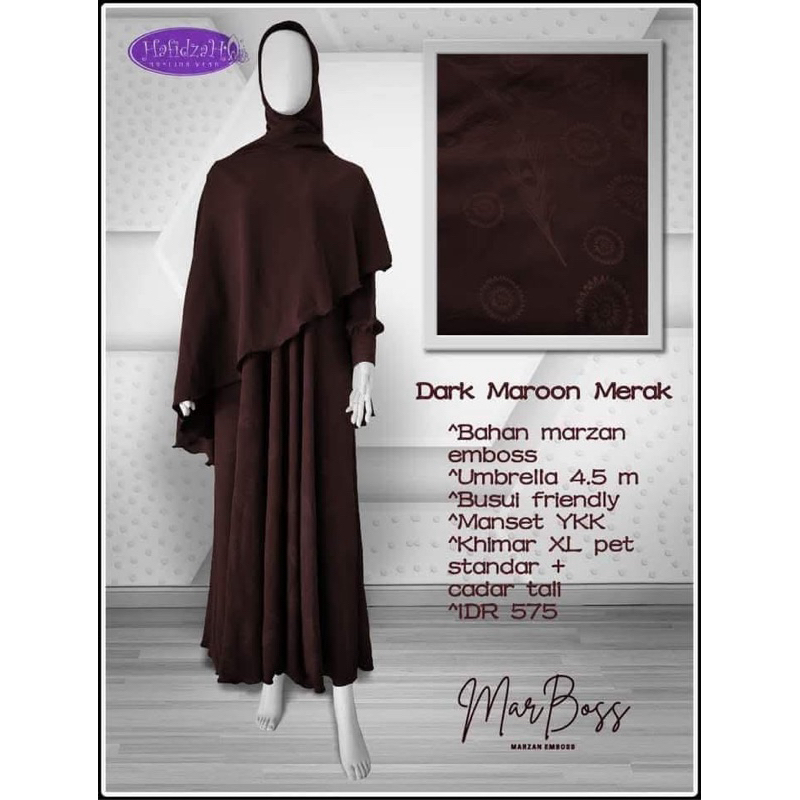 Gamis RH New With Tag edisi Marbos Merak Dark Maroon size XS gamis only