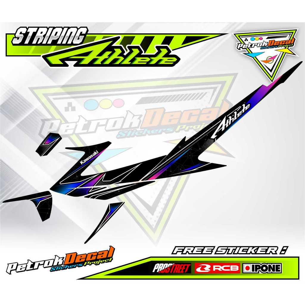 STRIPING VARIASI MOTOR KAWASAKI ATHLETE / STICKER LIST MOTOR KAWASAKI ATHLETE