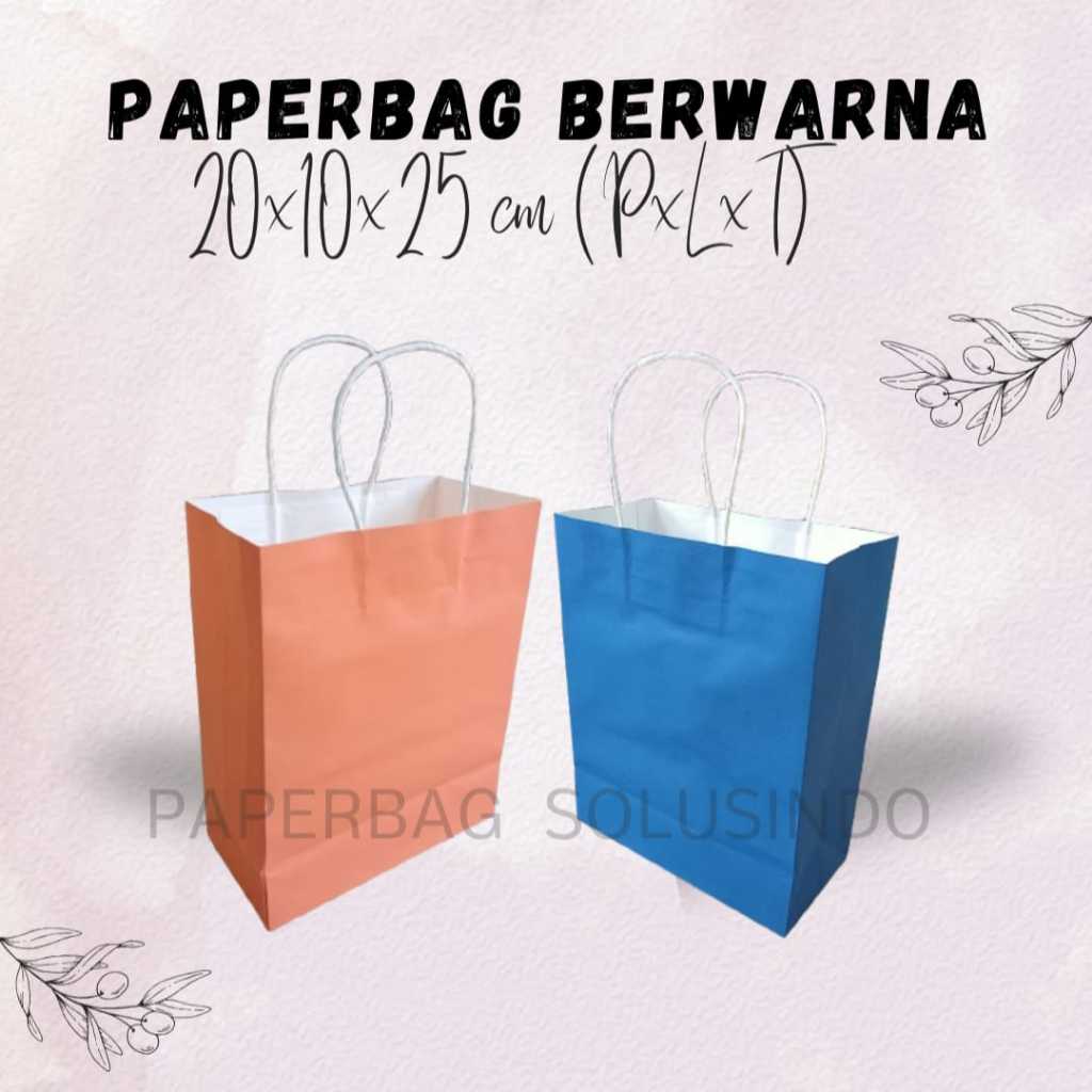 

[Min pemesanan 5] Paperbag / Kantong Kertas Warna-Warni 20X10X25 cm / PAPERBAG 20X10X25