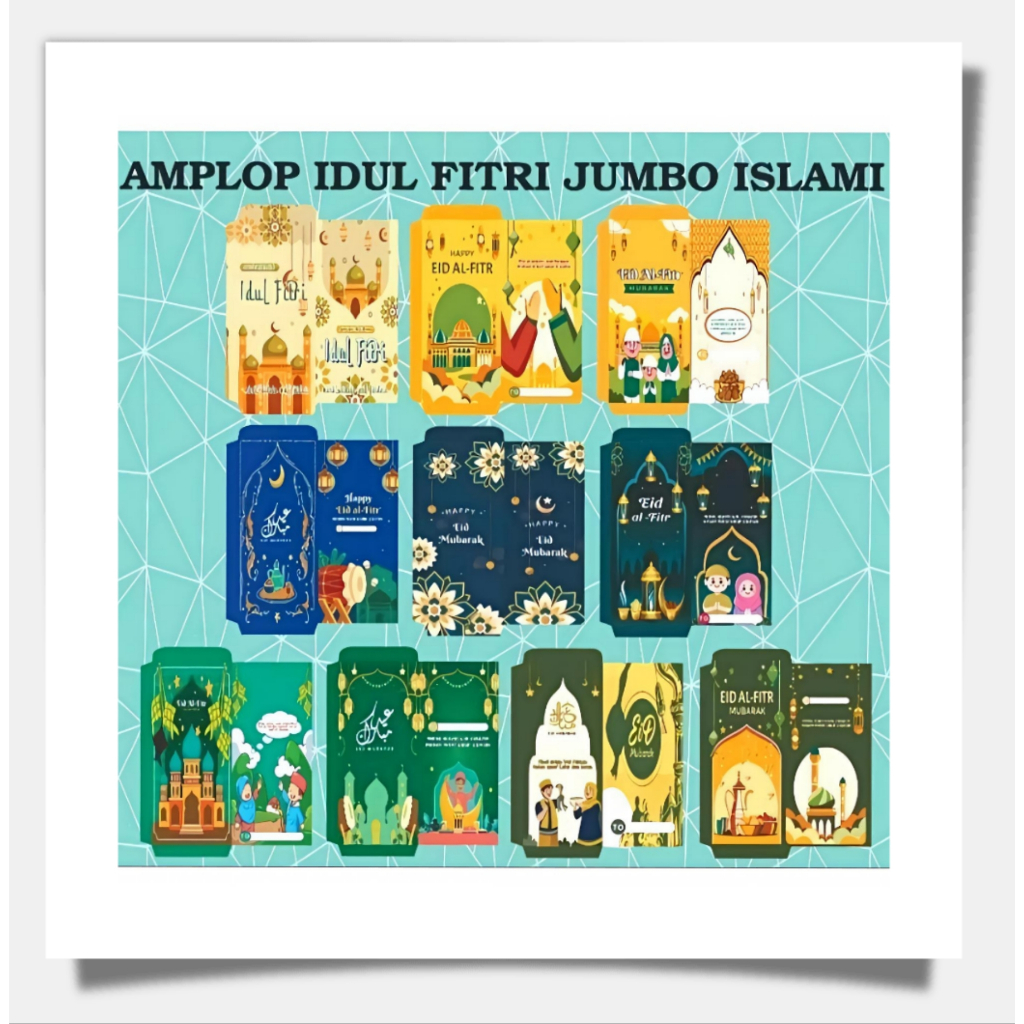

Amplop THR Lebaran Banyak Motif Ukuran 9x17cm Jumbo Uang Tidak Ditekuk Harga per 10 lembar Grosiran