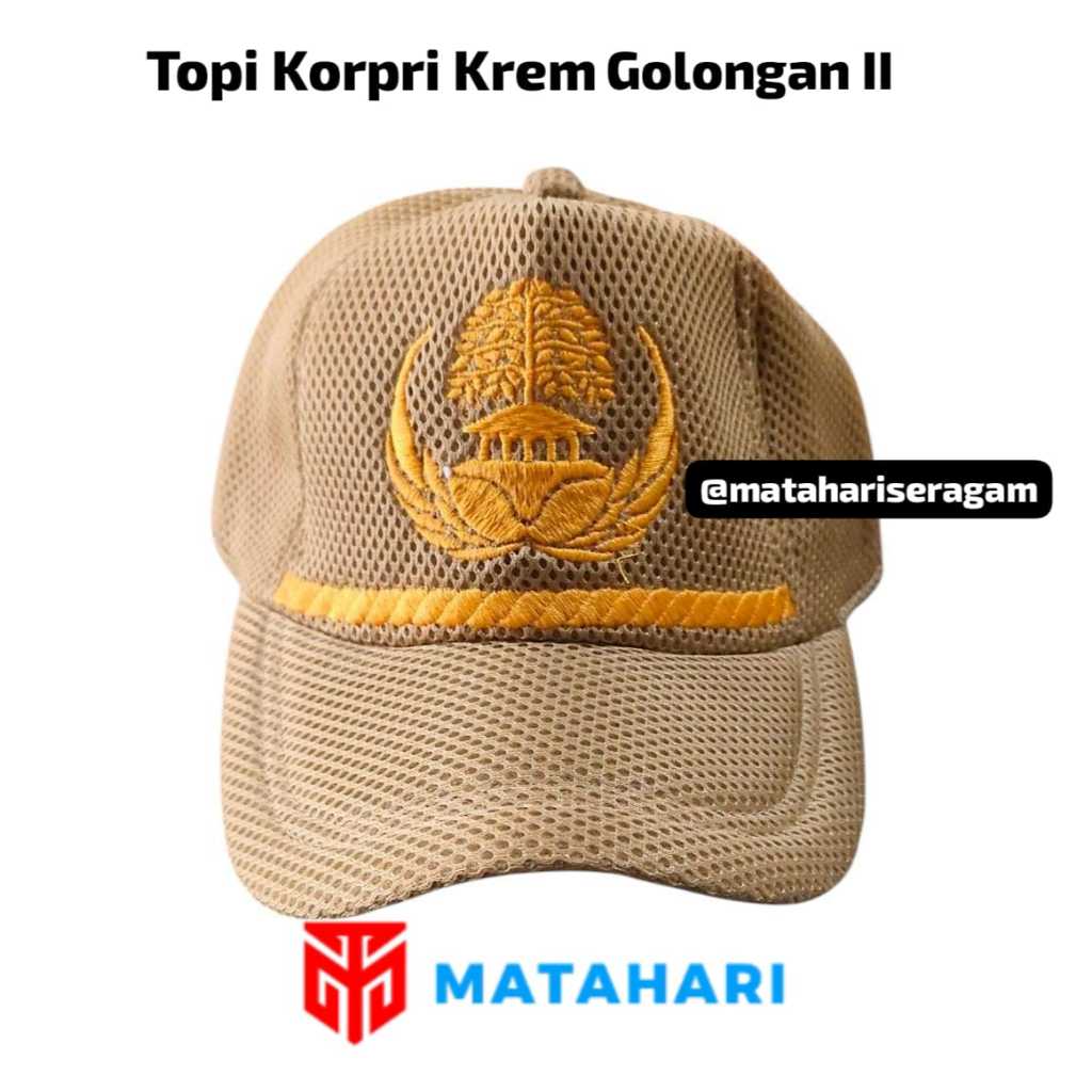 Matahari Seragam / Topi Korpri Krem Golongan 2 / Topi PNS / Abdi Negara / Topi ASN