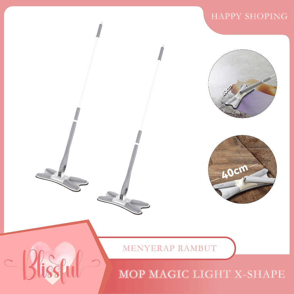 Praktis mop magic bentuk Light X-shape Mop pel putar twist mop