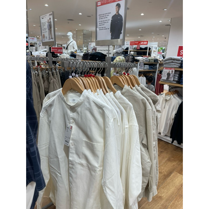Kemeja Koko Putih Polos  Original 100% Uniqlo