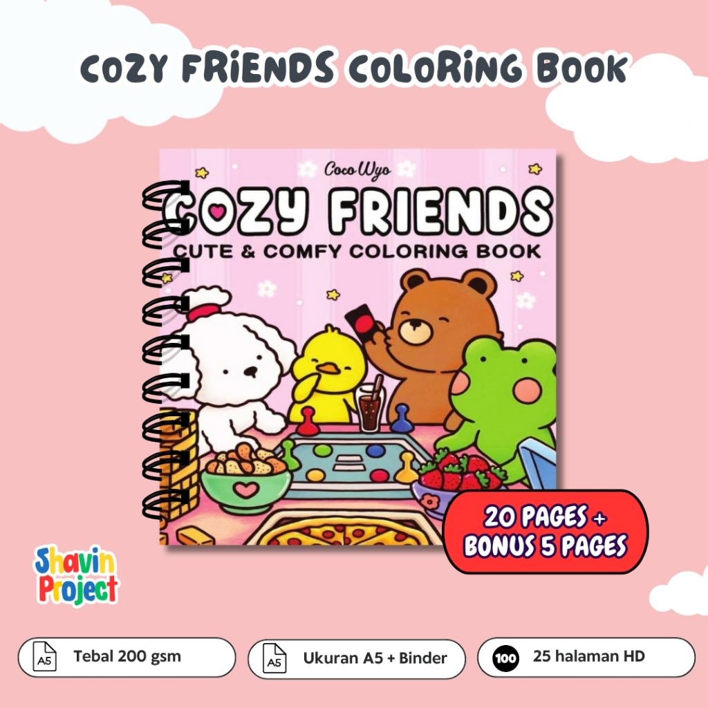 

Coco Wyo Cozy Friends Coloring Book Buku Mewarnai Untuk Remaja Dewasa Anak Tebal 200gsm 25 halaman