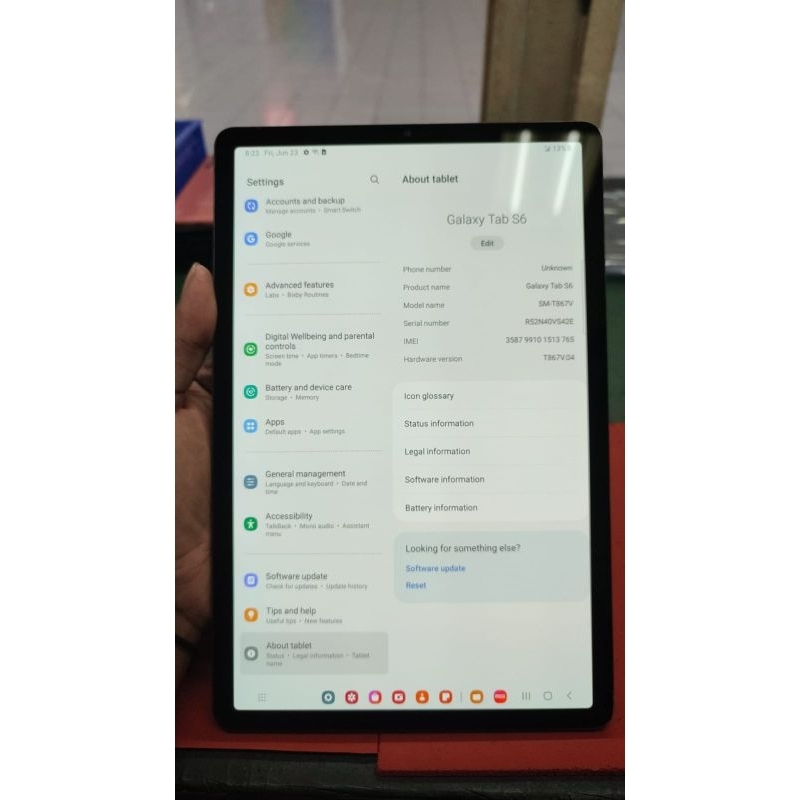 LCD SAMSUNG TAB S6 T865 ORI COPOTAN NORMAL