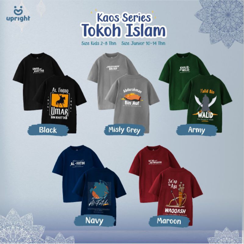 Baju Kaos Anak Remaja Seri Tokoh Islam by Upright