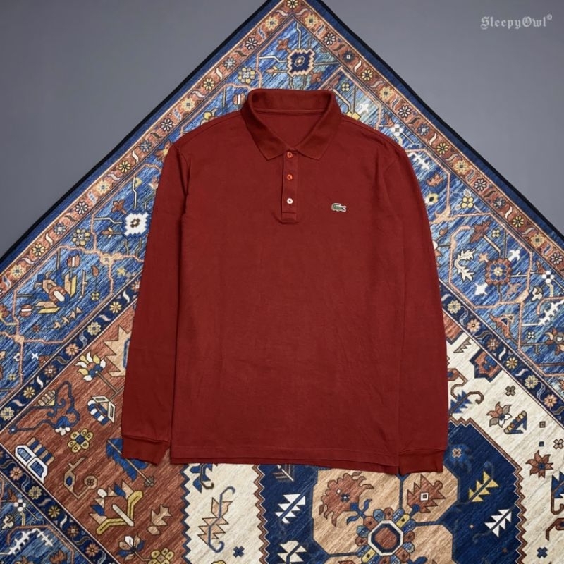 Polo Shirt Lacoste Long Sleeve Maroon