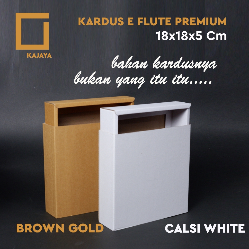 

Kardus Sliding 18x18x5 cm Box Hampers Box Wedding Souvenir Aksesoris Mangkuk E Flute Premium Coklat & Putih