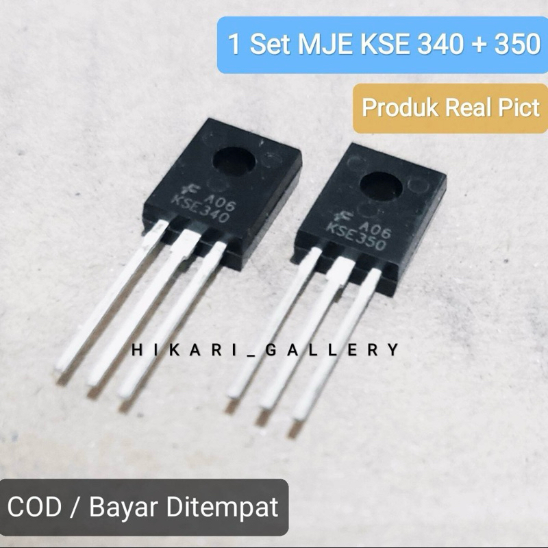 1 Set Transistor KSE 340 dan KSE 350 / MJE KSE340 + KSE350 Satu Pasang Asli High Quality / Tr MJE340
