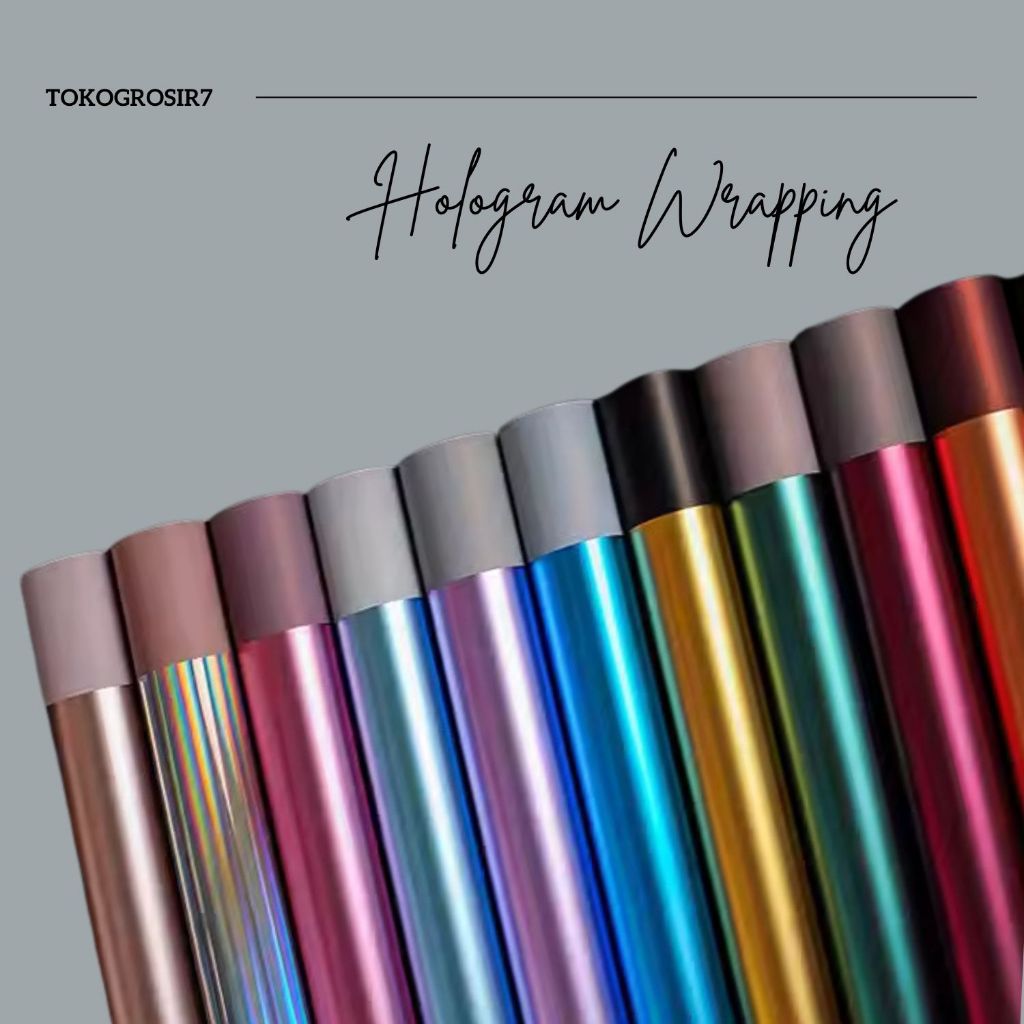 

KERTAS HOLOGRAM GLOSSY WRAPPING PAPER (58 X 58 CM) - Kertas bunga Hologram bening / Plastik OP