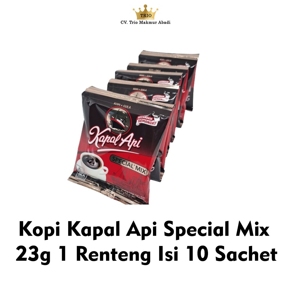 

Kopi kapal Api Mix 23g satu renteng isi 10 sachet