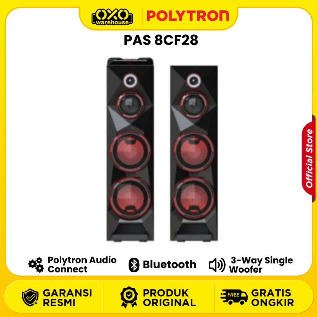 POLYTRON Speaker Aktif PAS 8CF28 Bluetooth 3-Way Speaker System Garansi Resmi