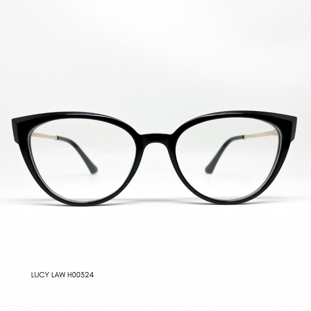 SuperEye Optic - Kacamata Include Lensa Minus/Plus/Silinder LUCY LAW H00324 Kacamata cat eye tegas, 