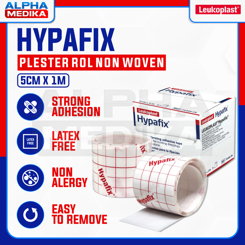 Hypafix - Plester Elastis 5cm X 1m Non Woven Polyster / Plester Luka / Penutup Luka / Perban
