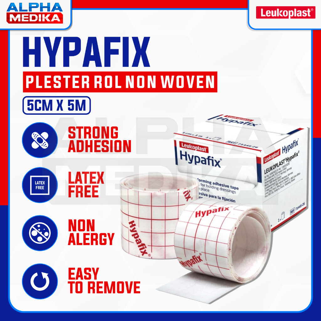 Hypafix - Plester Elastis 5cm X 5m Non Woven Polyster / Plester Luka / Penutup Luka / Perban