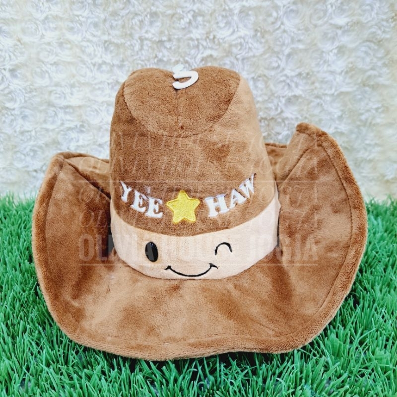Topi Cowboy Coklat Hat Cowboy Sherrif Brown Topi Cowboy Yee Haw