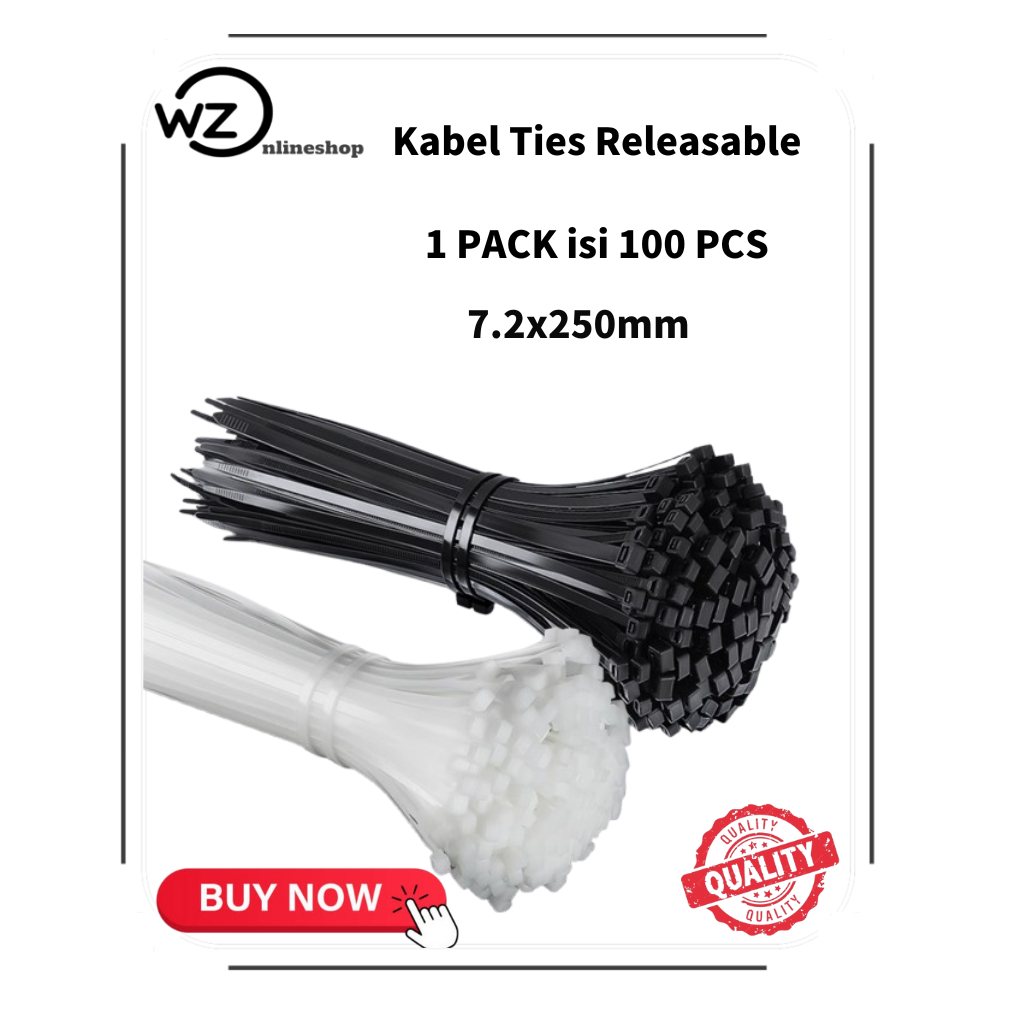 

Kabel Ties Releasable Reuseable Cable Tie 7.2X250mm