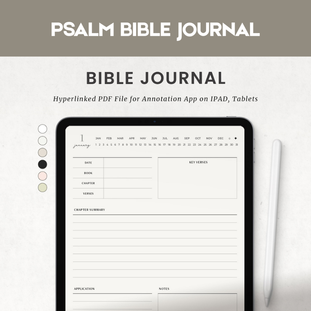Bible Study Journal Christian Spiritual Journal --- Psalm Bible Journal
