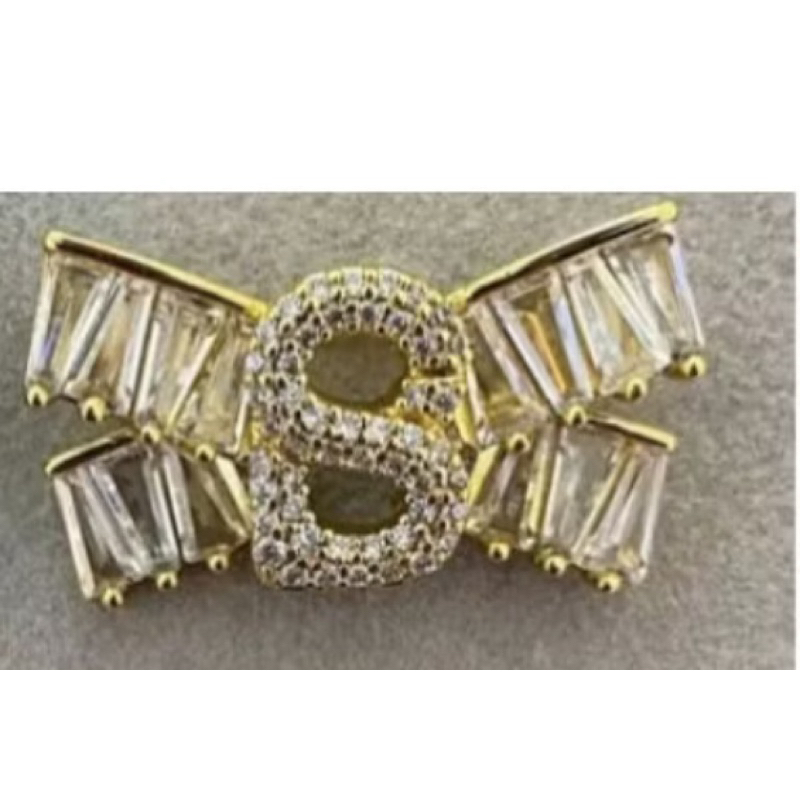Buttonscarves Petite Bow Brooch - Gold dan black