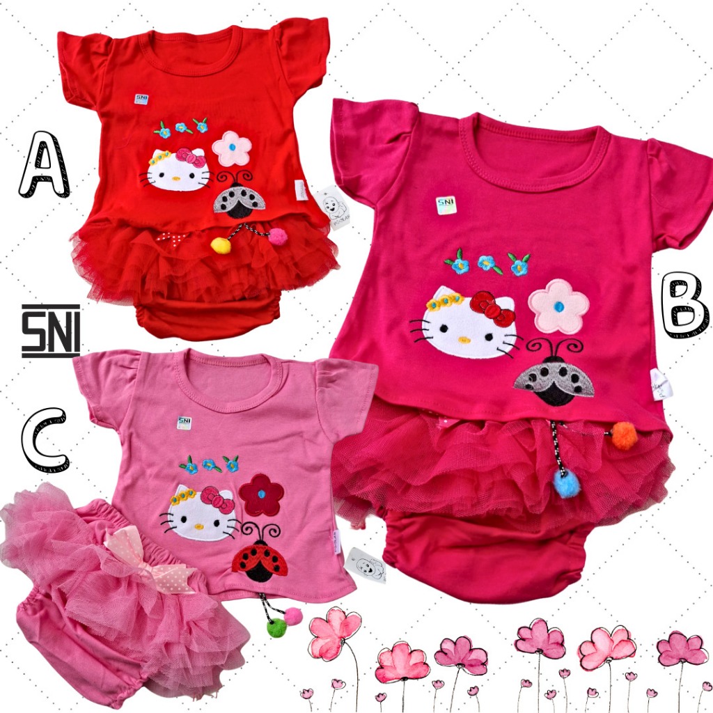 Baju Bayi 0 6 bulan Perempuan  Set Rok Celana Tutu