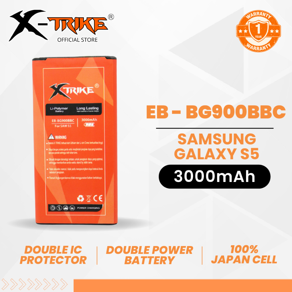 XTRIKE Baterai Samsung Galaxy S5 G900 Double Power