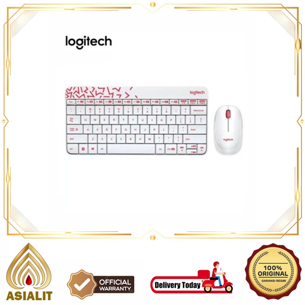 Keyboard Plus Mouse Wireless Logitech MK240 Keyboard+Mouse MK 240 White