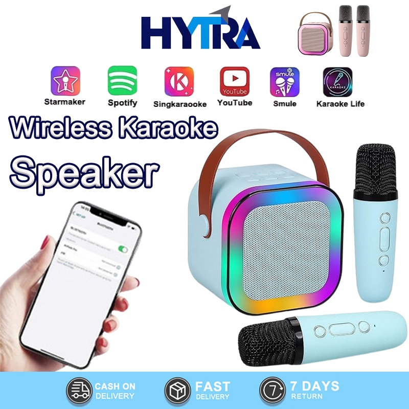 Speaker Karaoke Bluetooth Portable 2 Mikrofon Wireless Karaoke Speaker 2 Mic Bluetooth Karaoke Bluet