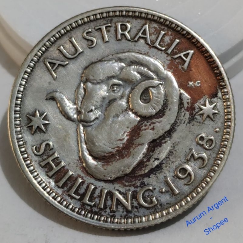 AA.27-- 1 PC KOIN PERAK KUNO ASLI SHILLING GEORGIVS VI TH 1938. -- SILVER COIN ---