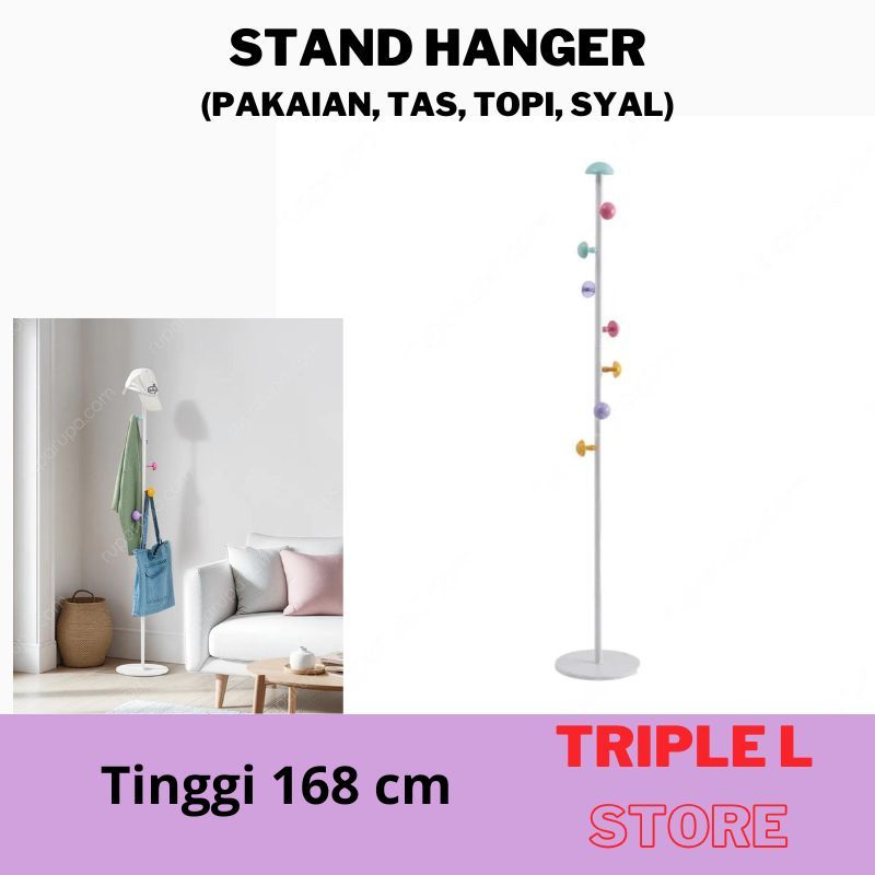 INFORMA Stand Hanger Gantungan Berdiri Pakaian Tas Topi Syal Tinggi 168 cm